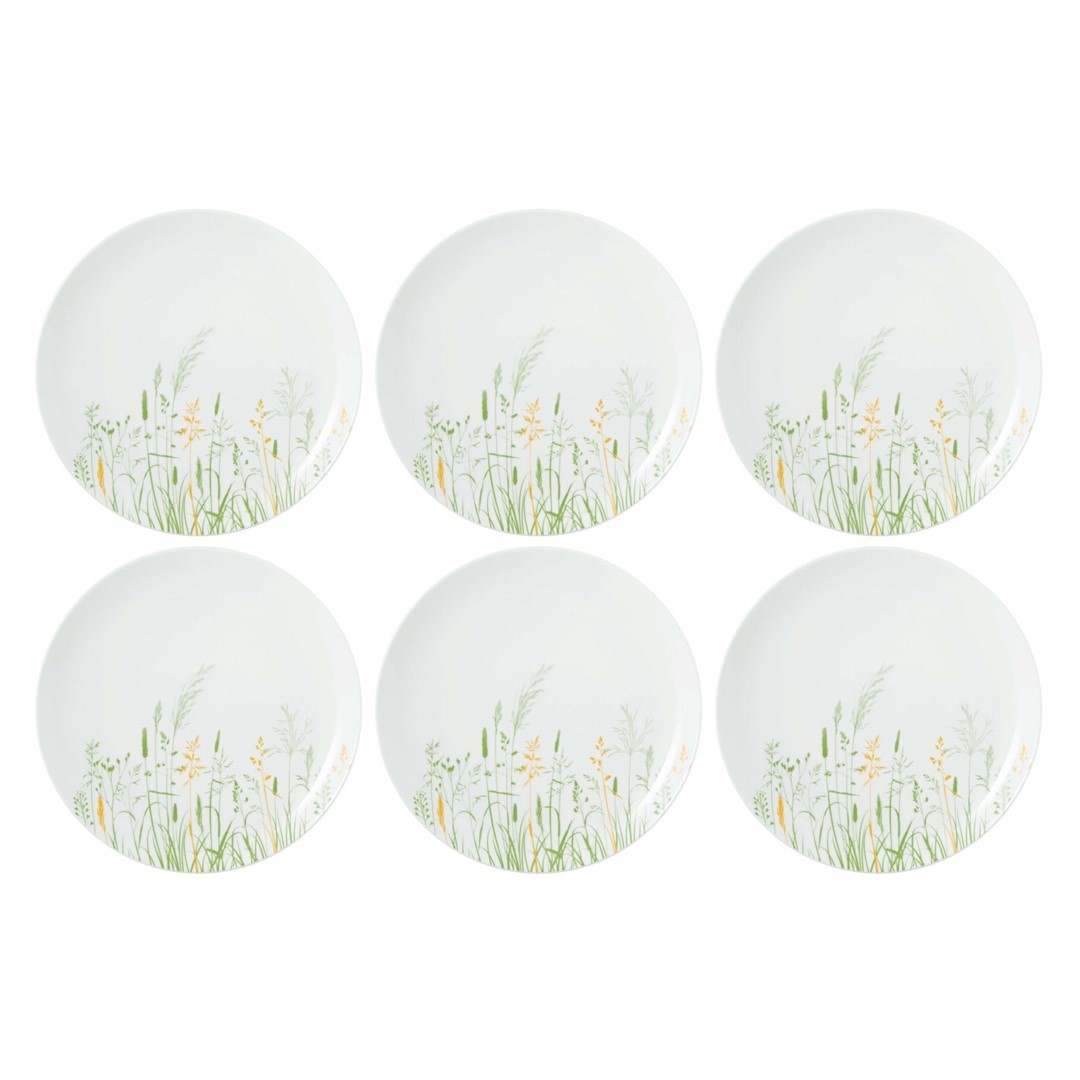 SELTMANN MEADOW GRASSES GREEN Zestaw 6 talerzy obiadowych 27.5 cm
