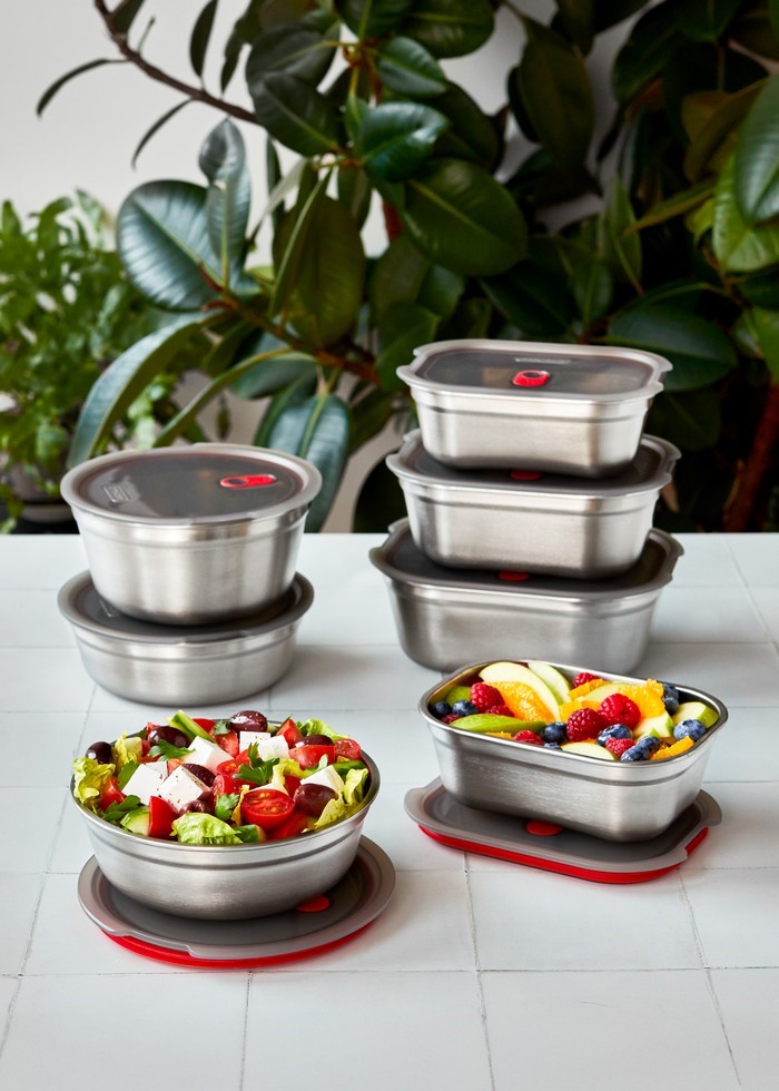 BLACK+BLUM - Lunchbox stalowy okrągły 0,95l. Multifunction