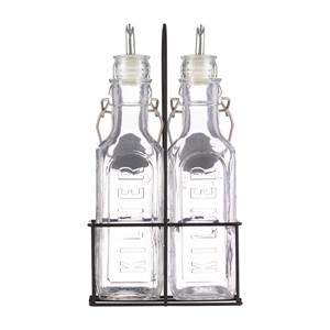 KILNER - Zestaw 2 butelek na oliwę/ocet 0,3l. w koszyku