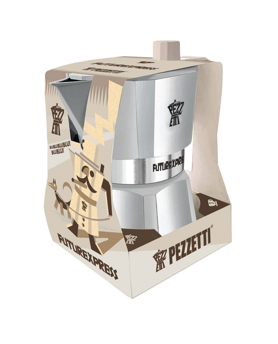 PEZZETTI FUTUREXPRESS Aluminiowa kawiarka (3 filiżanki) - Srebrny