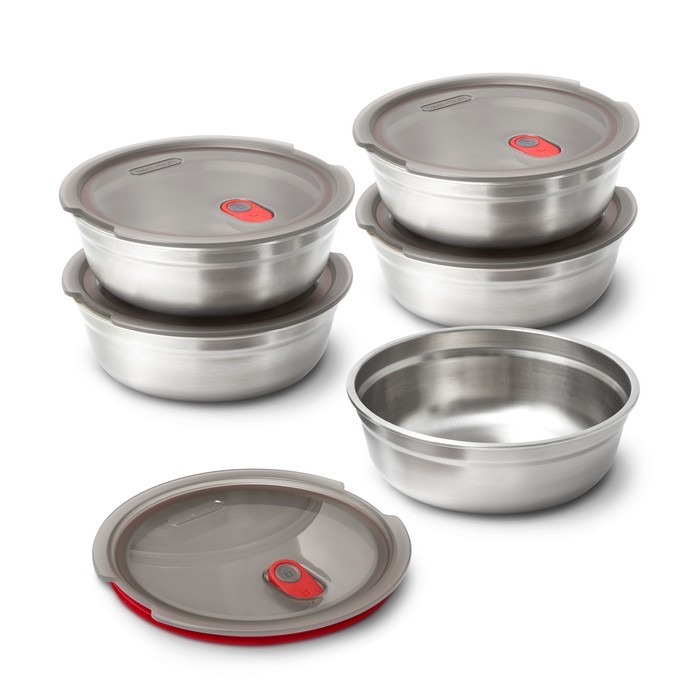 BLACK+BLUM - Lunchbox stalowy okrągły 0,65l. Multifunction