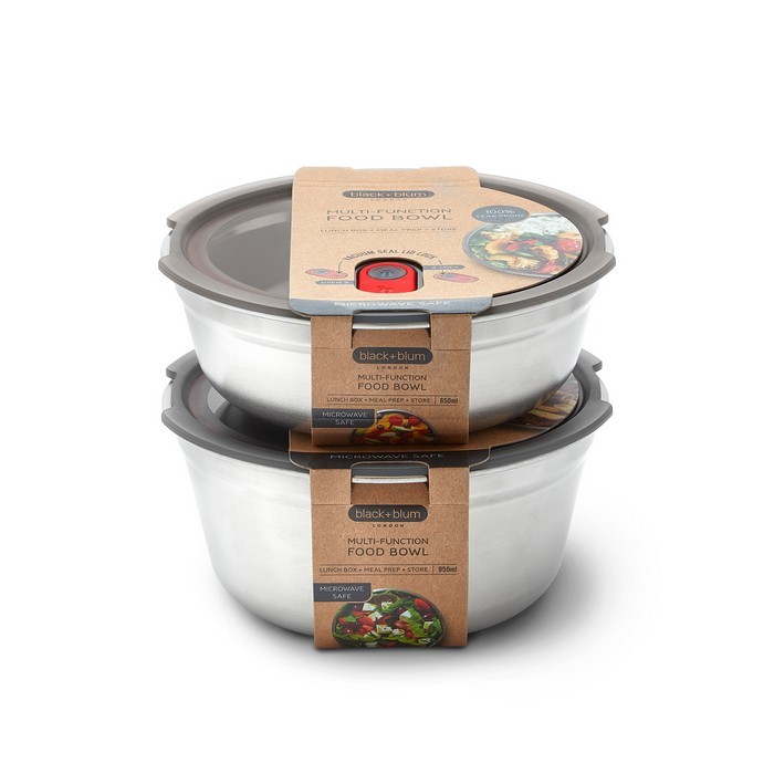 BLACK+BLUM - Lunchbox stalowy okrągły 0,65l. Multifunction
