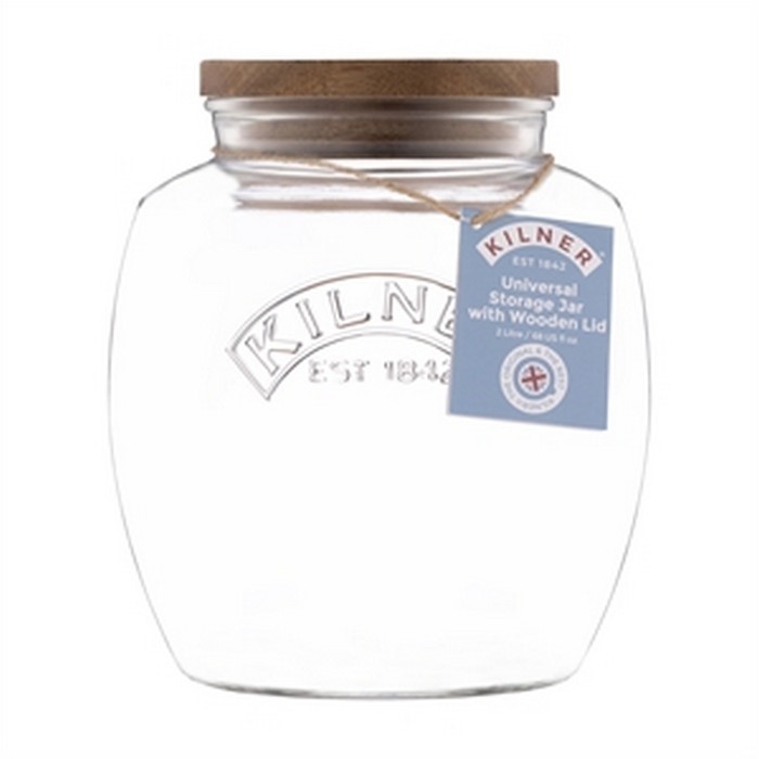 KILNER - Słoik 2l.z drewnianą pokrywką Univeral Storage
