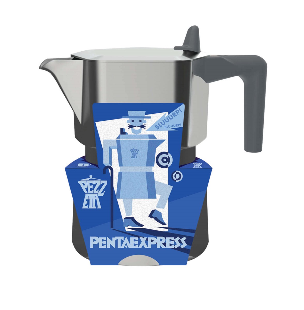 PEZZETTI PENTAEXPRESS Aluminiowa kawiarka (3 filiżanki) - Srebrny
