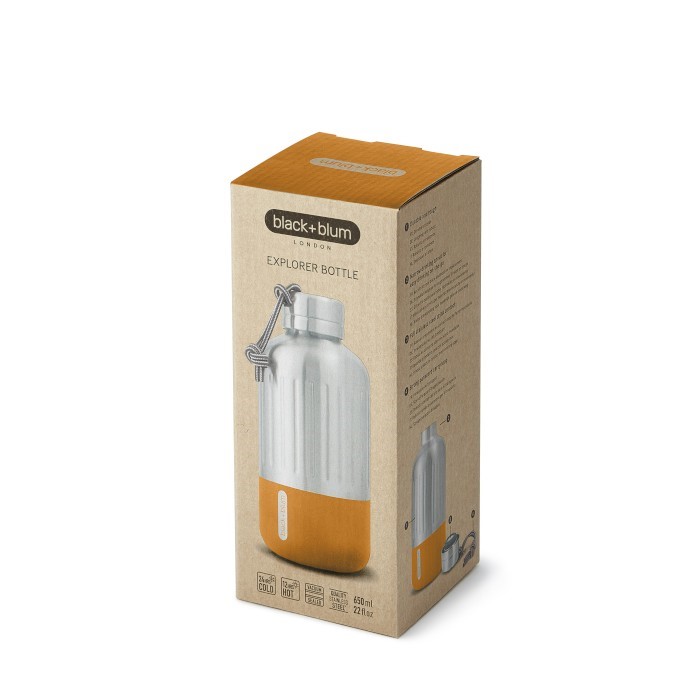 BLACK+BLUM - Butelka stalowa EXPLORER 650 ml, pomarańczowa
