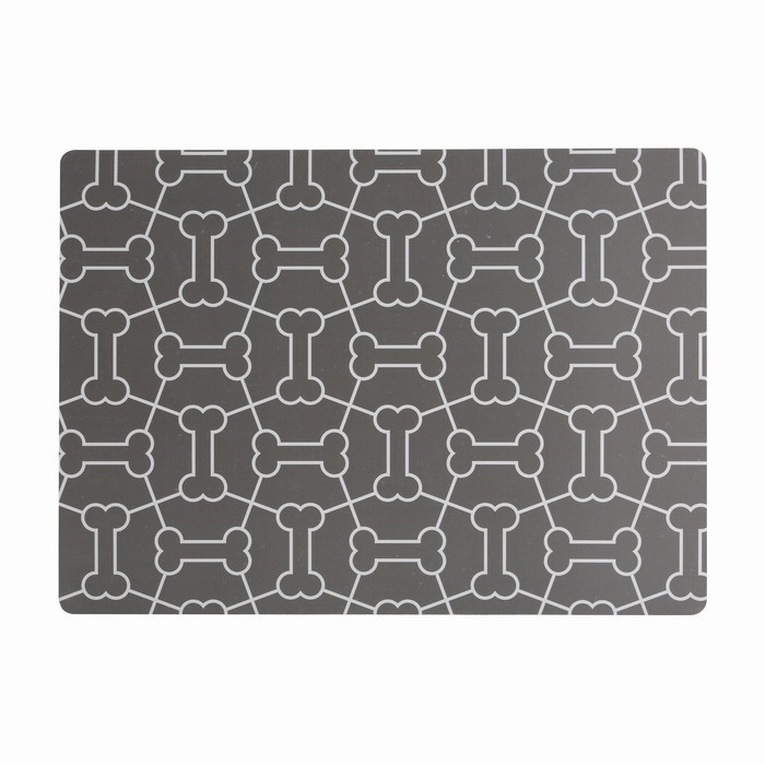MASON CASH - Podkładka pod miski dla zwierzaków, kości szara