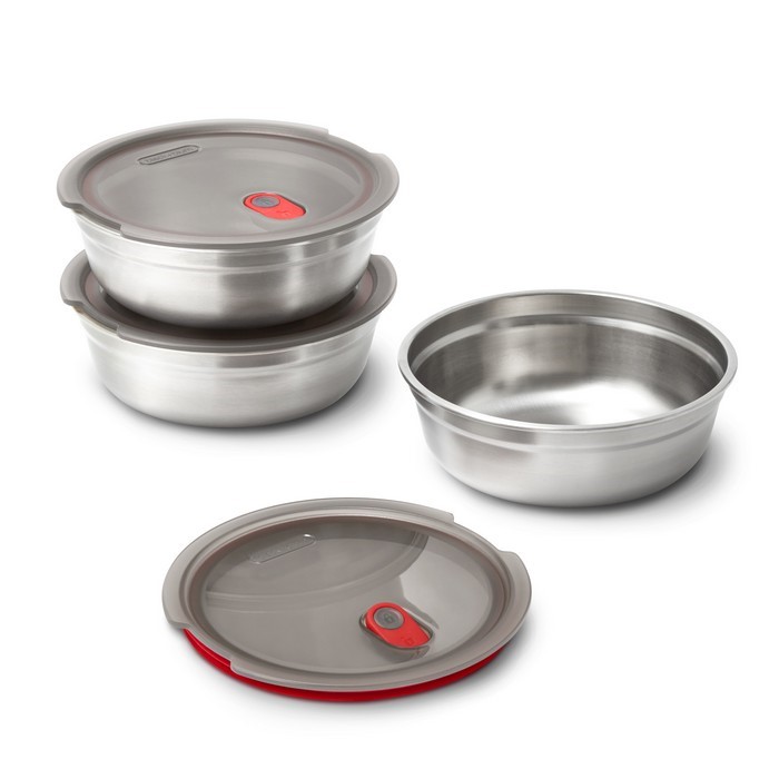 BLACK+BLUM - Lunchbox stalowy okrągły 0,65l. Multifunction