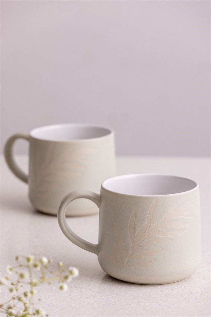 MASON CASH - Kubek 0,4l. szary Olive Leaf Botanical