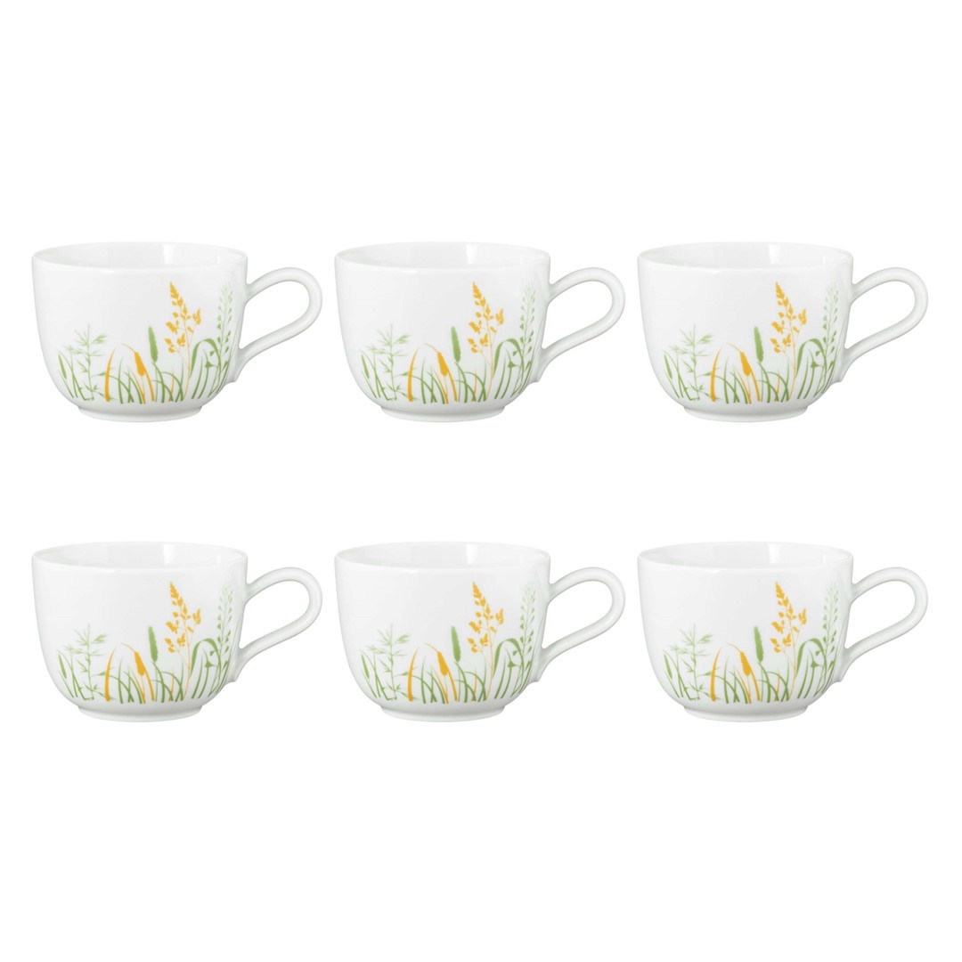 SELTMANN MEADOW GRASSES GREEN Zestaw 6 filiżanek do kawy 260 ml
