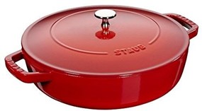 Staub Żeliwna patelnia do duszenia z pokrywką 24 cm, czerwony