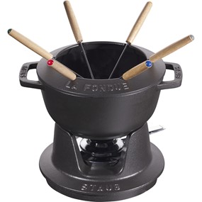 Staub Zestaw do fondue 18 cm, czarny