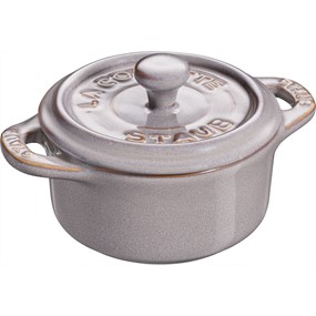 Staub Gift Giving Mini cocotte okrągły 200 ml, antyczny szary