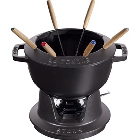 Staub Zestaw do fondue 20 cm, czarny