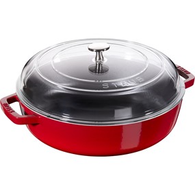 Staub Patelnia żeliwna z pokrywką 28 cm, czerwony