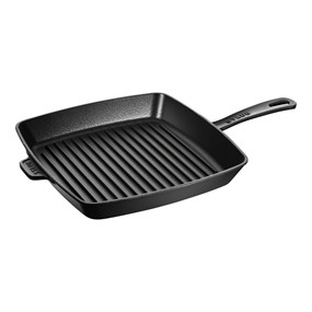 Staub Kwadratowa żeliwna patelnia grillowa 26 cm, czarny