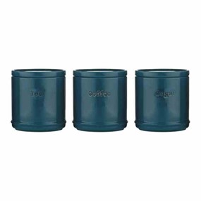 Price & Kensington Zestaw 3 pojemników ceramicznych, tealblue, A