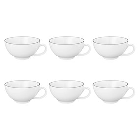 SELTMANN LIDO BLACK LINE Zestaw 6 filiżanek do herbaty 200 ml