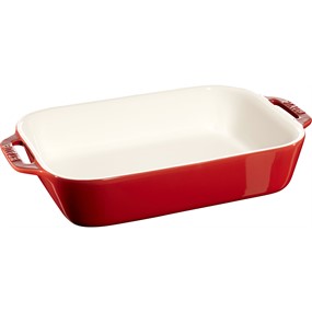 Staub Cooking Prostokątny półmisek ceramiczny 2.4 ltr, czerwony