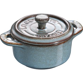 Staub Gift Giving Mini cocotte okrągły 200 ml, antyczny turkusowy