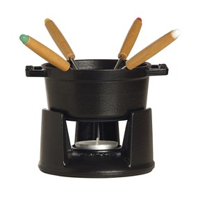 Staub Mini zestaw do fondue 10 cm, czarny