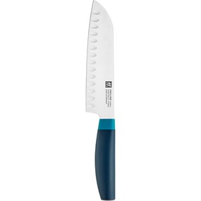 Zwilling Now S Nóż santoku z rowkami 18 cm niebieski