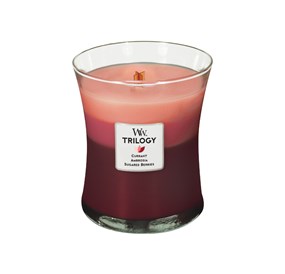Woodwick Świeca Trilogy średnia-Fruit Temptation (Currant Ambrosia Sugared Berries)