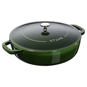 Staub Żeliwna patelnia do duszenia z pokrywką 24 cm, zielony