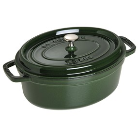 Staub La Cocotte Garnek żeliwny owalny 4.2 ltr, zielony