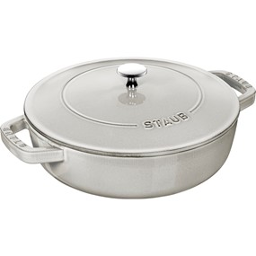 Staub Żeliwna patelnia do duszenia z pokrywką 26 cm, biały