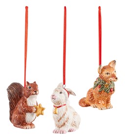 Villeroy&Boch Nostalgic Ornaments  zestaw ozdób leśne zwierzęta  3el.