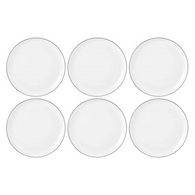 SELTMANN LIDO BLACK LINE Zestaw 6 talerzy obiadowych 20 cm