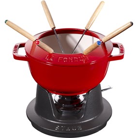 Staub Zestaw do fondue 18 cm, czerwony