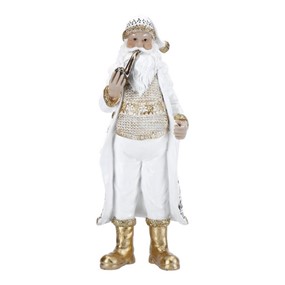 MERRY MOMENTS - Św. Mikołaj palący fajkę biały 30cm MerryMoments