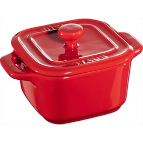 Staub XSMINIS Mini cocotte kwadratowy, 2 szt. 125 ml, czerwony