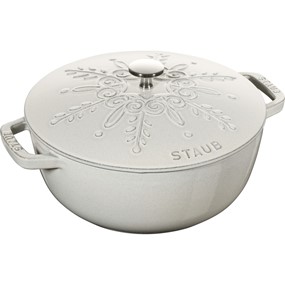 Staub Special Cocotte Garnek żeliwny okrągły snowflake 3.6 ltr, truflowy