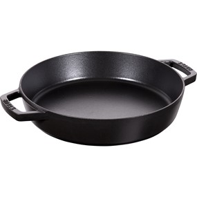 Staub Patelnia żeliwna z dwoma uchwytami 26 cm, czarny