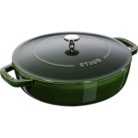 Staub Żeliwna patelnia do duszenia z pokrywką 28 cm, zielony