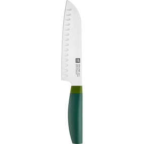 Zwilling Now S Nóż santoku z rowkami 18 cm zielony