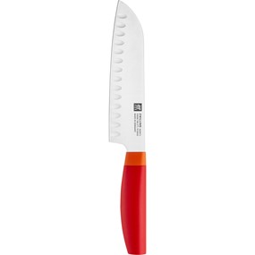 Zwilling Now S Nóż santoku z rowkami 18 cm czerwony