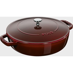 Staub Żeliwna patelnia do duszenia z pokrywką 24 cm, grenadynowy