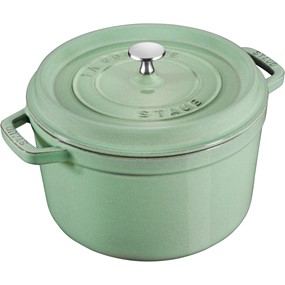 Staub La Cocotte garnek żeliwny okrągły wysoki 4.8 ltr, miętowy