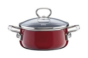 RIESS Garnek z pokrywą 1,0l 16cm Rosso Riess