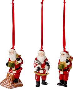 Villeroy&Boch Nostalgic Ornaments Zawieszka Mikołaj Santa Claus Set 3pcs