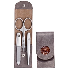 Zwilling - Twinox - Zestaw podróżny – taupe, skórzane etui, 3 elementy