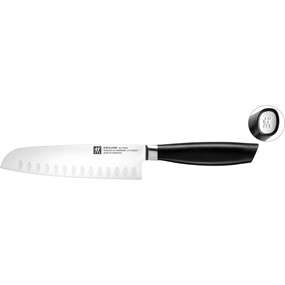 Zwilling All * Star Nóż santoku z rowkami 18 cm biały