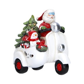 MERRY MOMENTS - Św. Mikołaj na motorze LED 18cm Merry Moments