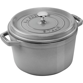 Staub La Cocotte Garnek żeliwny okrągły wysoki 4.8 ltr, grafitowy