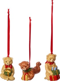 Villeroy&Boch Nostalgic Ornaments Zawieszka Ozdobna Zwierzaki Teddy, Set 3pcs