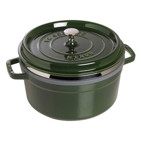 Staub La Cocotte Garnek żeliwny okrągły z wkładem 5.2 ltr, zielony