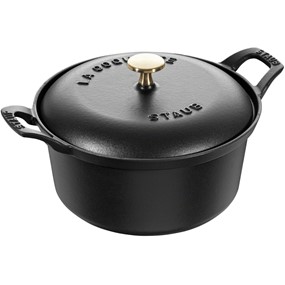 Staub La Coquette Garnuszek żeliwny okrągły 2,45 ltr, czarny